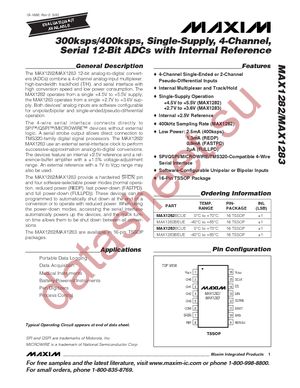 MAX1283BEUE+ datasheet  